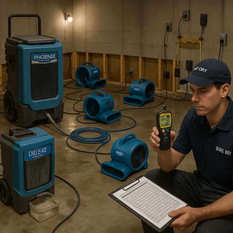 Structural Drying and Dehumidification process in Duquesne, PA
